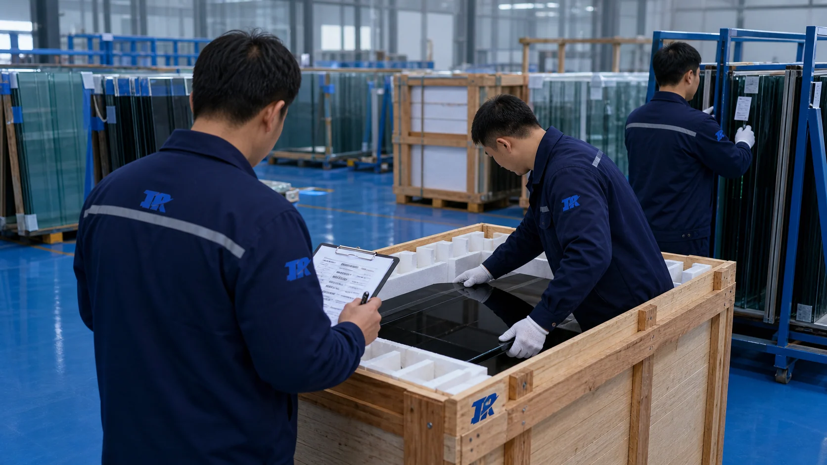 Export packing and shipment inspection for appliance glass panels